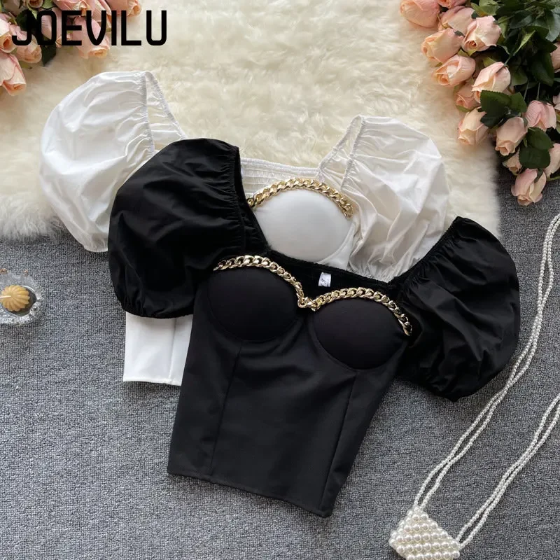 Blouse Off Shoulder - Umbigo camisa chique corrente fora do