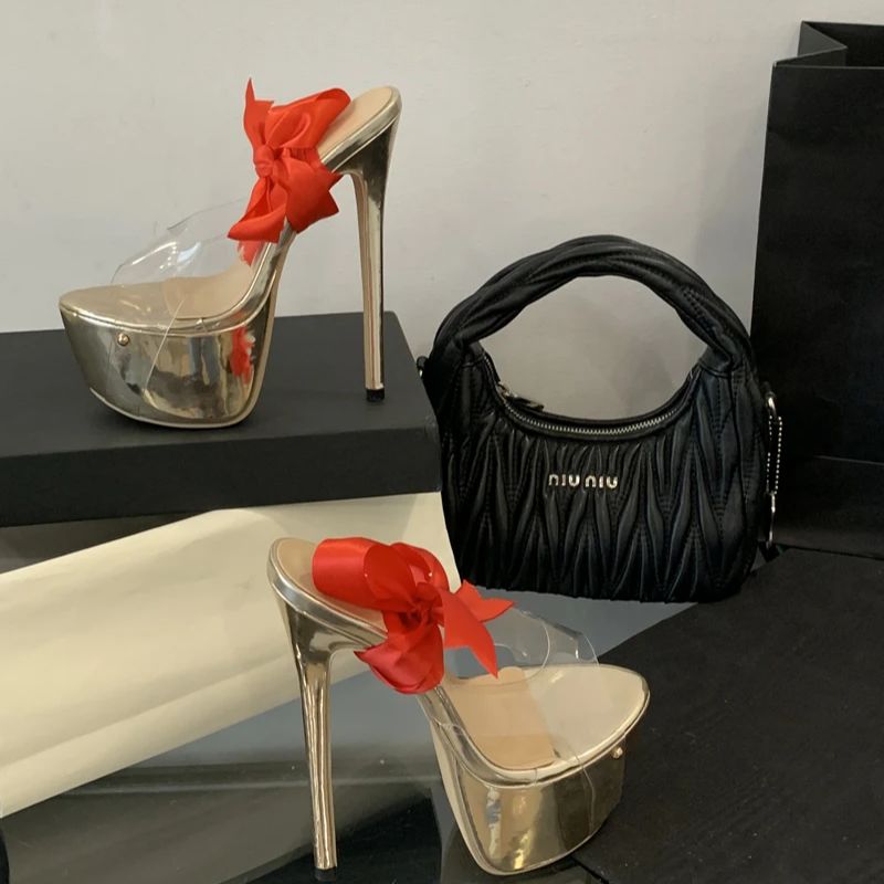 16cm ouro saltos stiletto chin - Sandal Strappy Heeled avaliação e preço